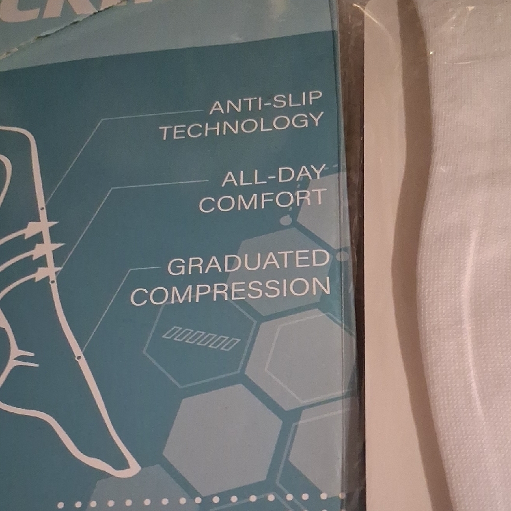 White Anti-Embolism Compression Stockings - Picture 5 of 12